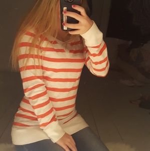Long Sleeve Orange Striped Shirt
